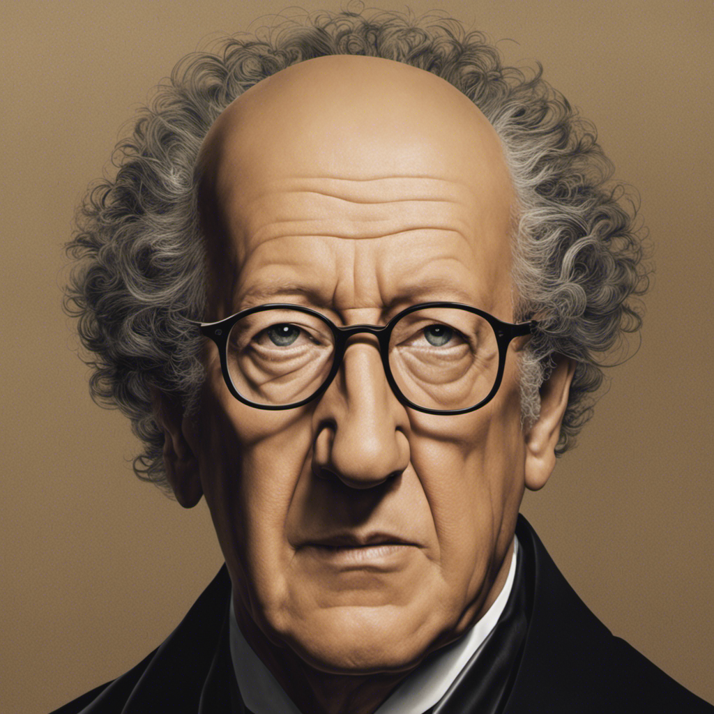 An image showcasing a bald Geoffrey Rush, his head cleanly shaved, as he embodies the enigmatic character from the film that prompted his transformation