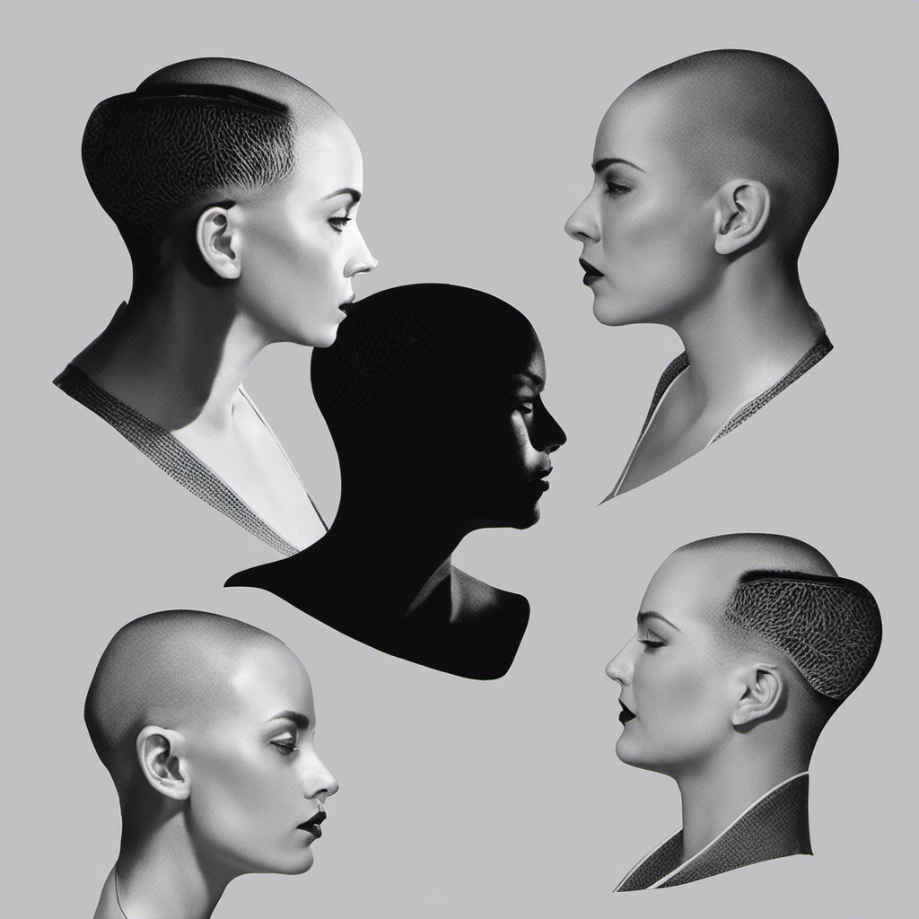 An image featuring a person with a shaved head, highlighting the process of eliminating the horseshoe-shaped shadow, as seen in forums