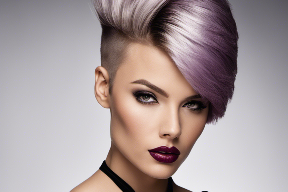 An image showcasing a bold hairstyle that features a shaved half of the head