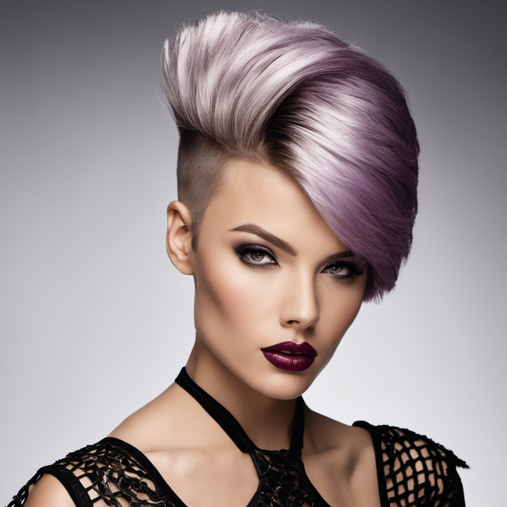 An image showcasing a bold hairstyle that features a shaved half of the head