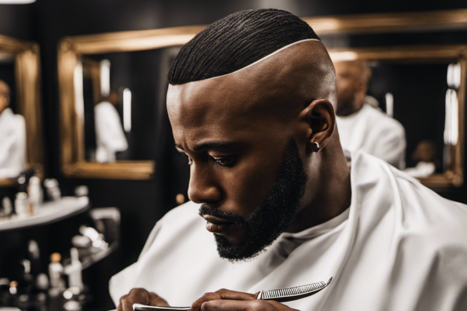 An image capturing the art of head shaving for black men with a double-edged razor