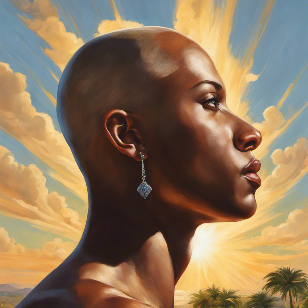 Capture an image of a freshly shaved head glistening under the sunlight, revealing the immaculate smoothness that only lasts for a short while