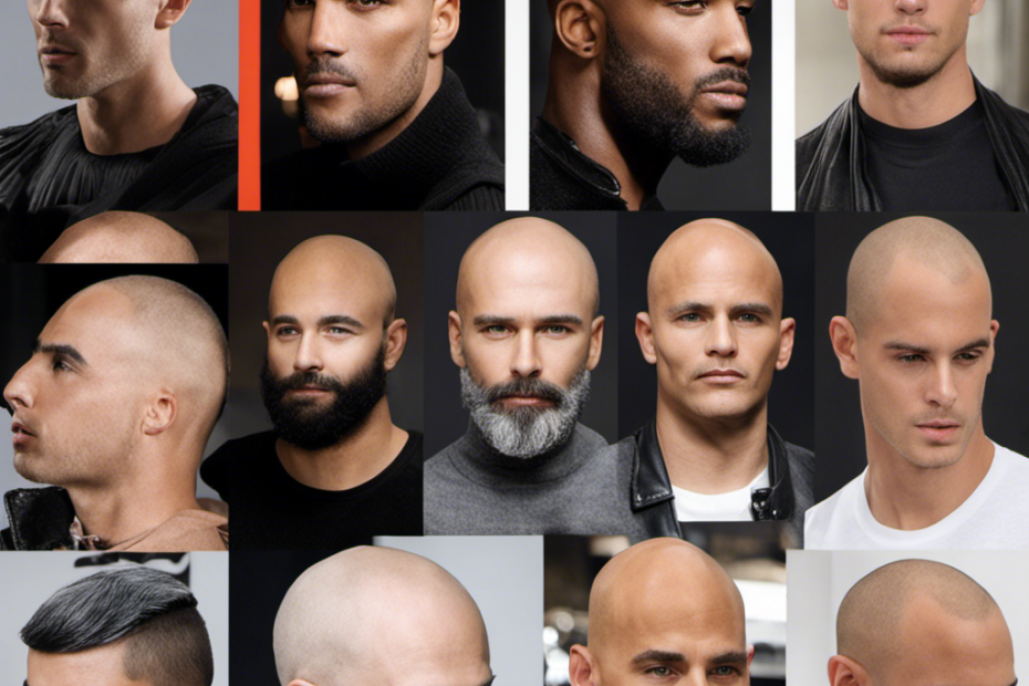 An image showcasing the gradual process of growing out hair after shaving your head: a timeline of a bald scalp transforming into a luscious mane, capturing the stages from stubble to short hair, medium length, and finally, flowing locks