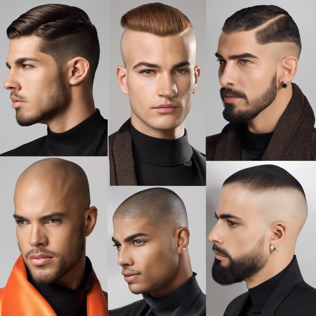 An image showcasing the different stages of hair growth, starting with a freshly shaved head and progressing to short stubble, a buzz cut, and finally, a full head of luscious hair