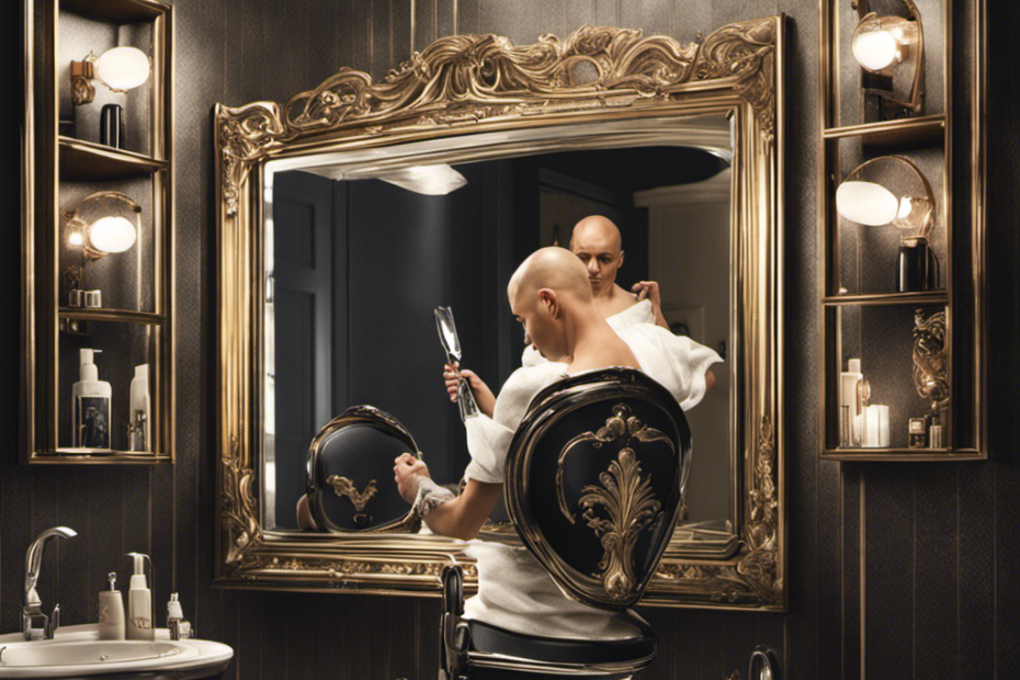 An image that captures the essence of head shaving routines