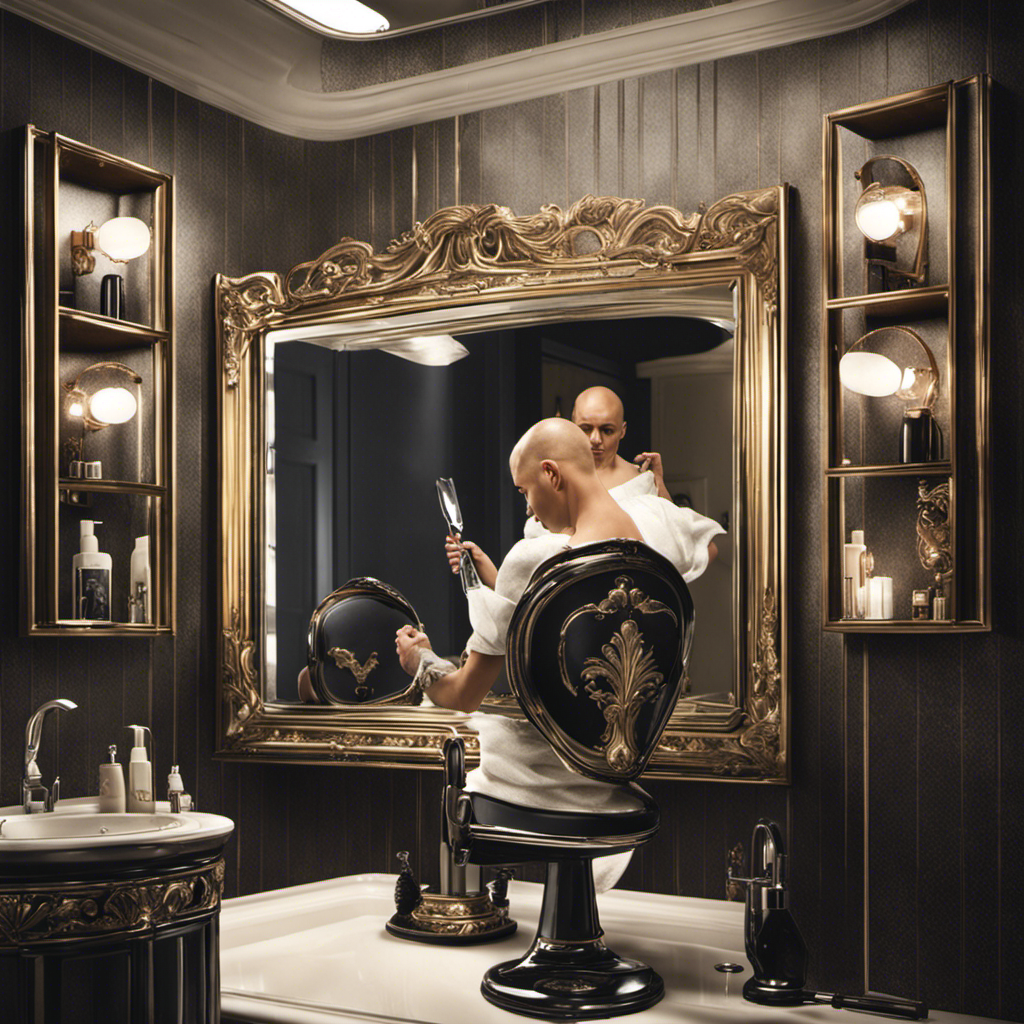 An image that captures the essence of head shaving routines