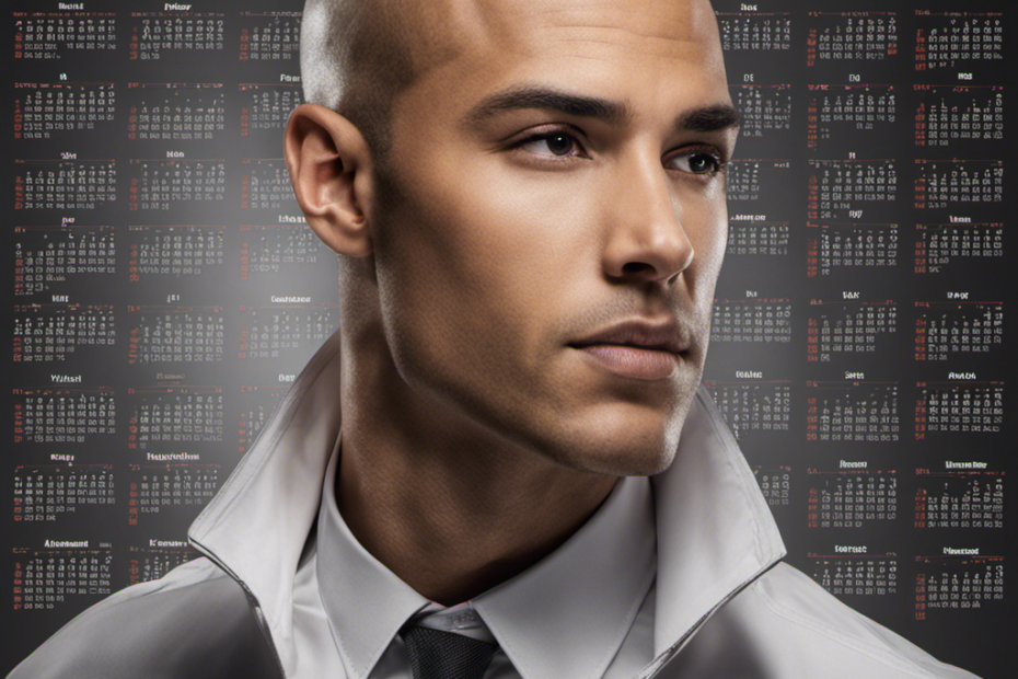 An image showcasing a clean-shaven head against a backdrop of a calendar
