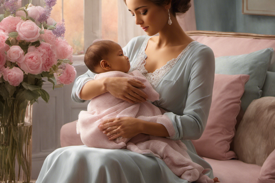 An image that showcases a gentle caregiver tenderly holding a baby on their lap, delicately guiding a razor across the baby's head
