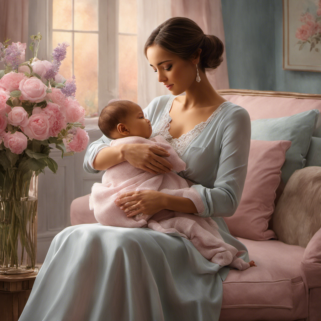 An image that showcases a gentle caregiver tenderly holding a baby on their lap, delicately guiding a razor across the baby's head
