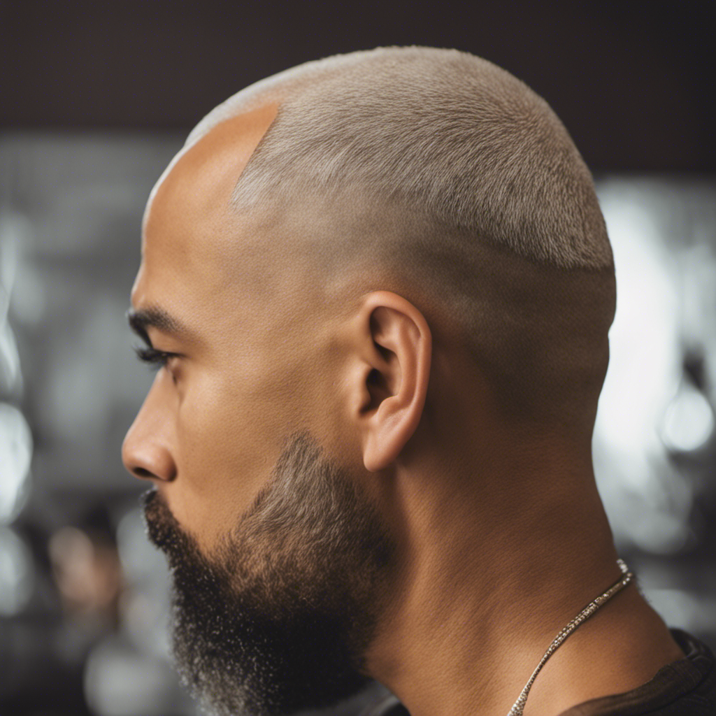 An image showcasing a close-up of a person's head with one side shaved, emphasizing the clean, smooth scalp, as a visual guide for a blog post on how to shave one side of the head