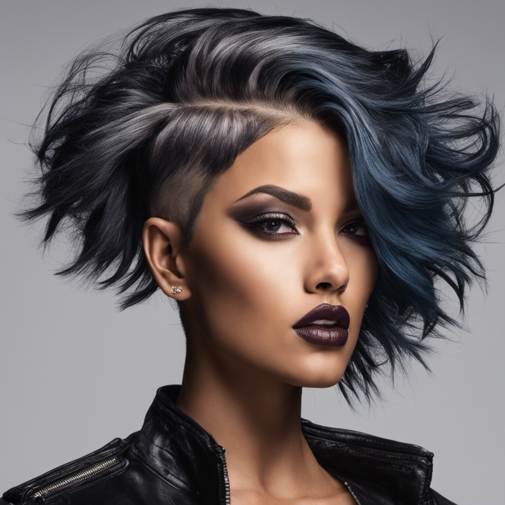 A striking image capturing the essence of a daring female with an edgy hairstyle