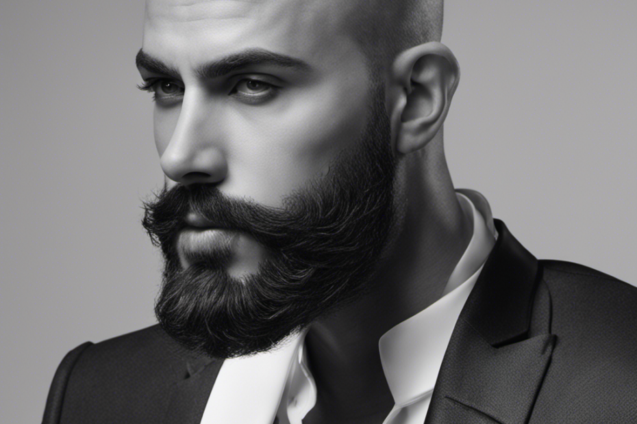 An image featuring a clean-shaven head with a perfectly groomed beard