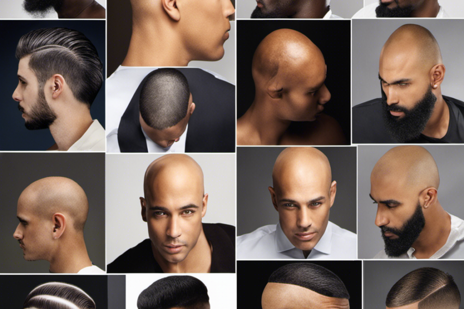 An image showcasing the gradual growth of hair after shaving your head