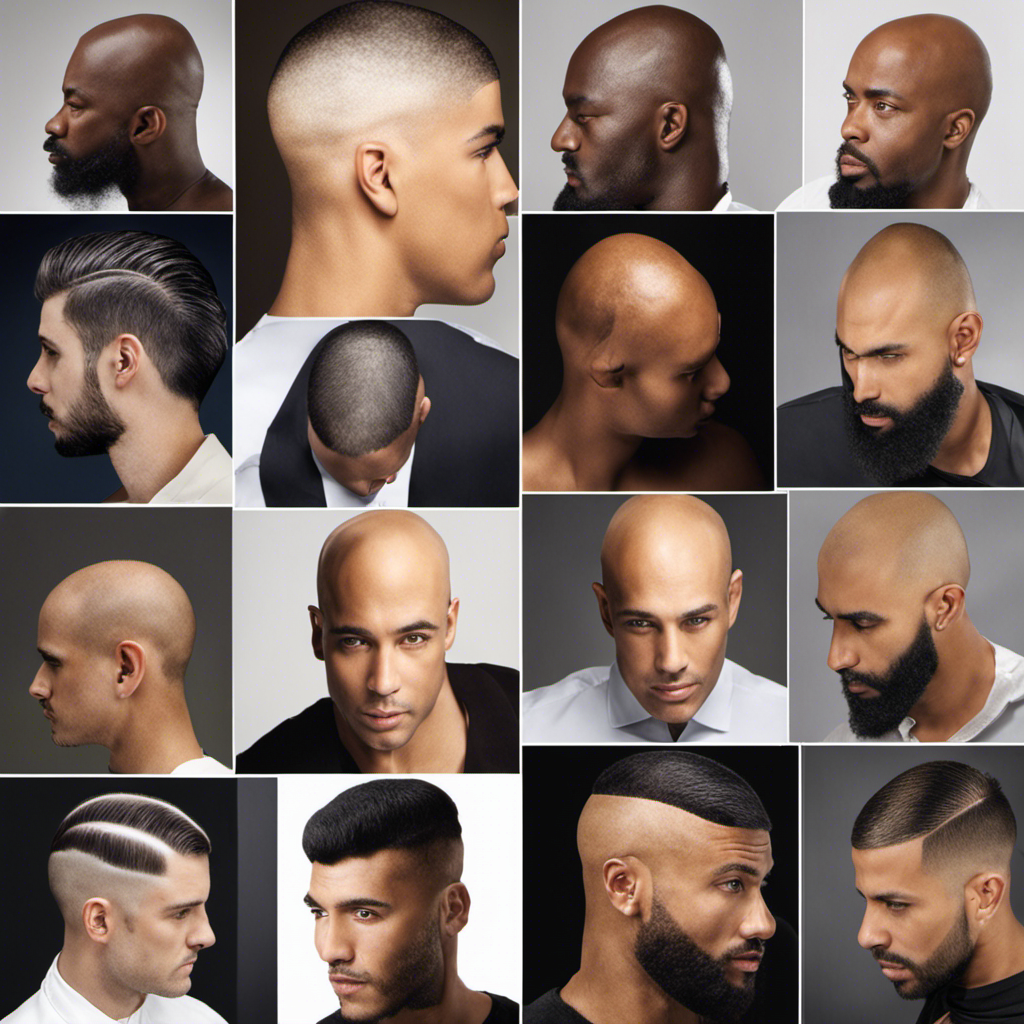 An image showcasing the gradual growth of hair after shaving your head