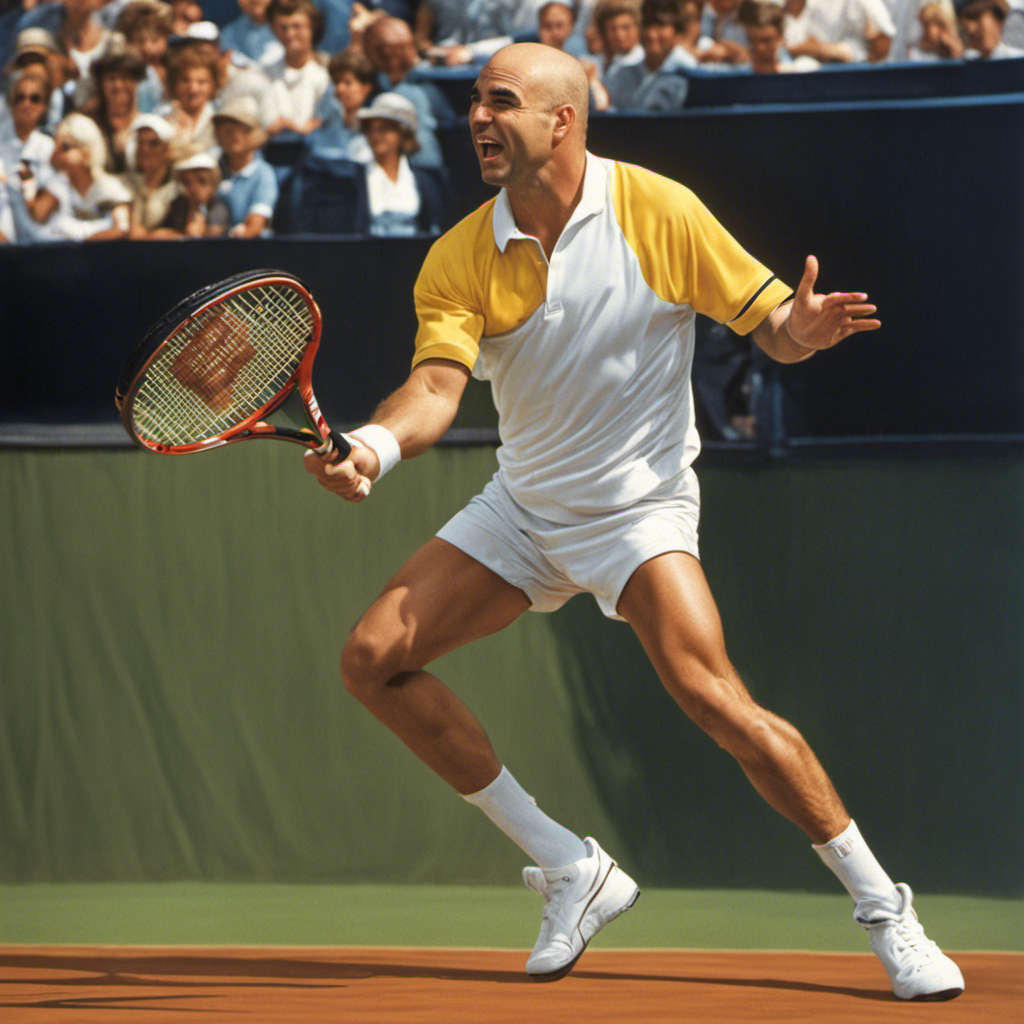 An image capturing the unmistakable essence of the 1995 tennis season: Andre Agassi's transformation