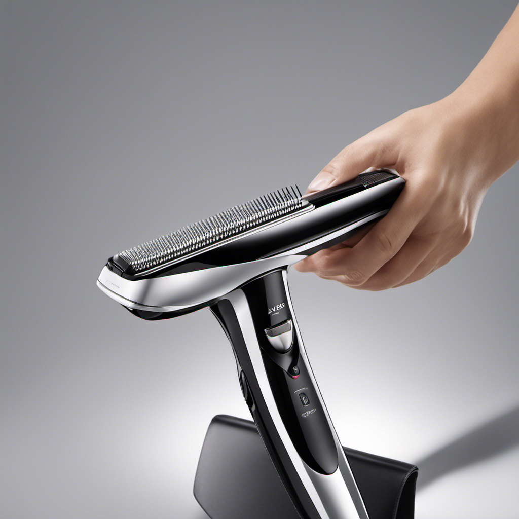 An image showcasing a sleek Lithium Ion Groomer Head gliding effortlessly across a smooth armpit, capturing the precise shaving motion