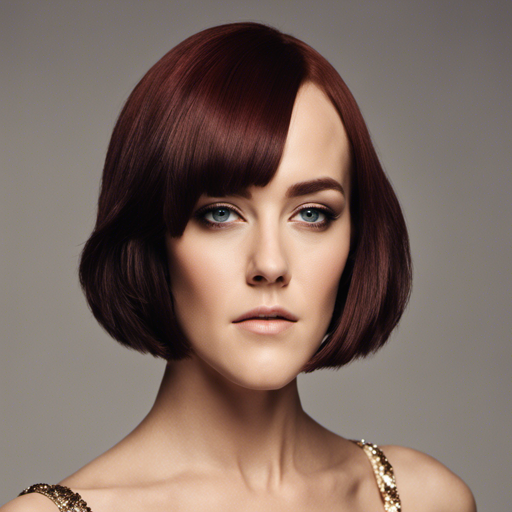 An image featuring Jena Malone's striking transformation: her bare scalp glistening under the soft studio lights, her hands gently touching the razor, capturing the courageous moment she embraced a new chapter