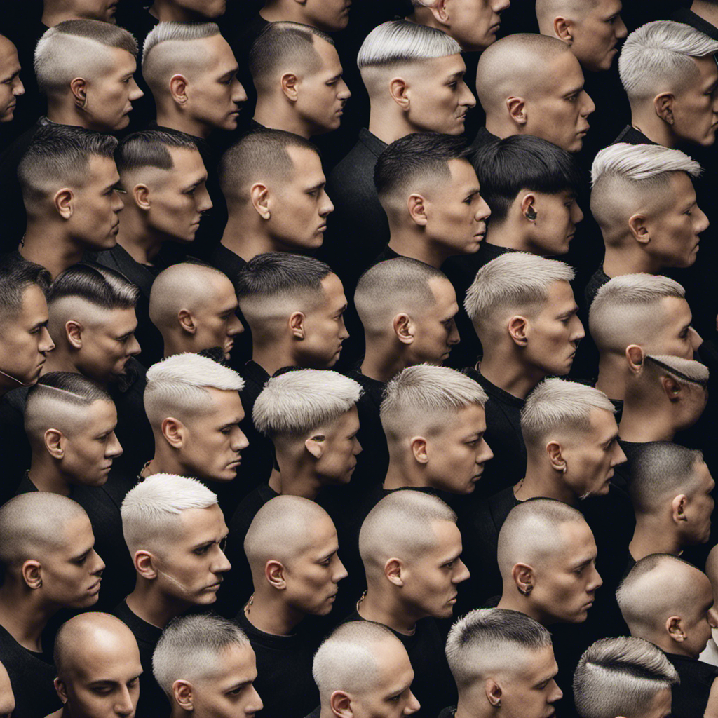 An image capturing a close-up of a person's head with different sections shaved in various directions, showcasing the visual impact of shaving patterns for a blog post on choosing the right direction to shave your head