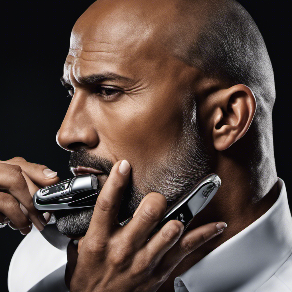 Create an image capturing the essence of The Rock's grooming routine