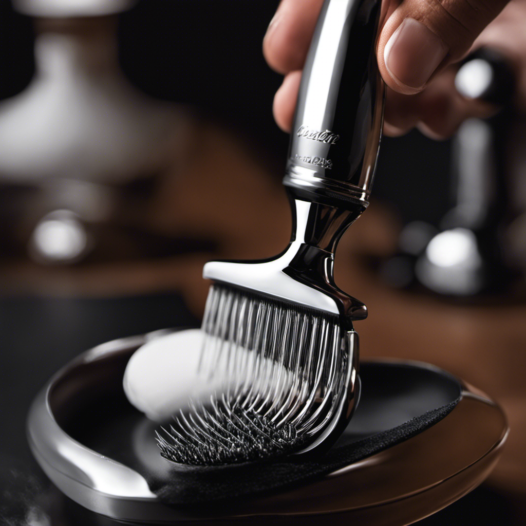 An image showcasing a close-up of a gleaming razor gliding effortlessly across a smoothly shaved head, capturing the precision and comfort of a clean shave