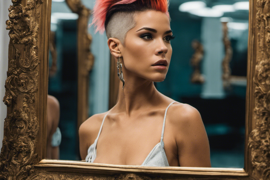 An image capturing the transformative moment when Halsey's locks were shed, revealing her bare scalp