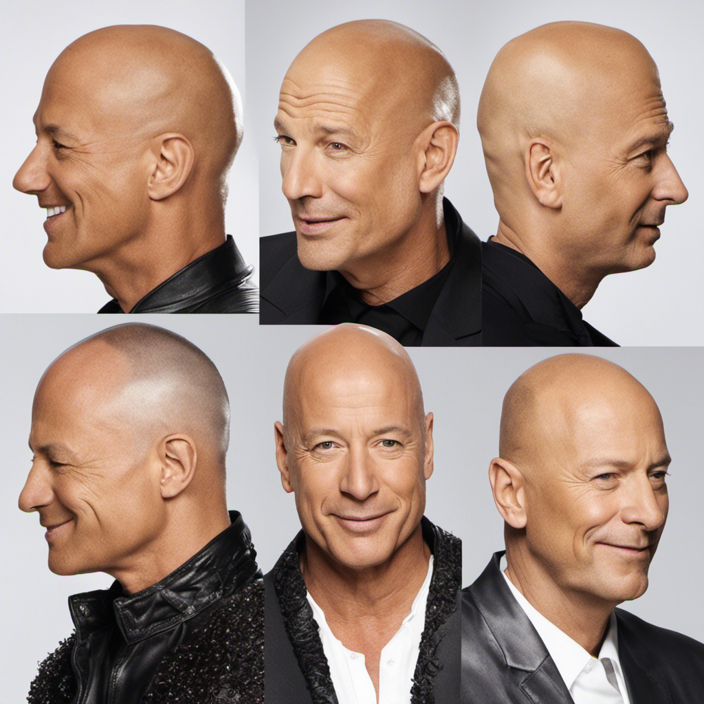 An image capturing Howie Mandel's smooth scalp, revealing a timeline of his hair growth