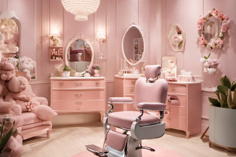 An image showcasing a serene and cozy baby salon, adorned with pastel hues