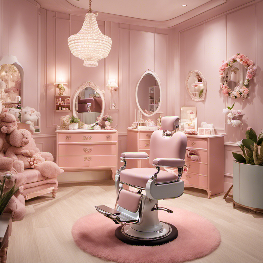 An image showcasing a serene and cozy baby salon, adorned with pastel hues
