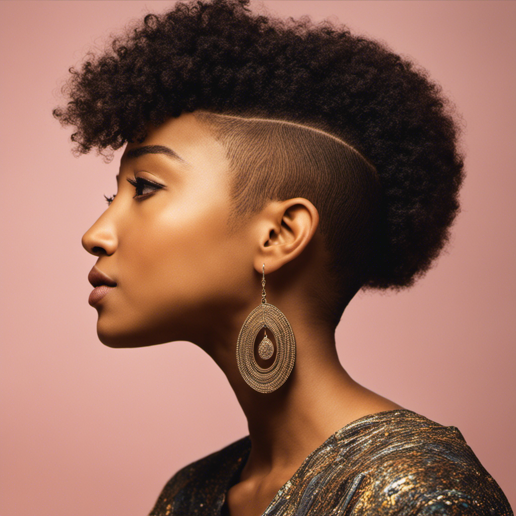An image capturing Amandla Stenberg in profile, her freshly shaved head framed by the soft glow of sunlight