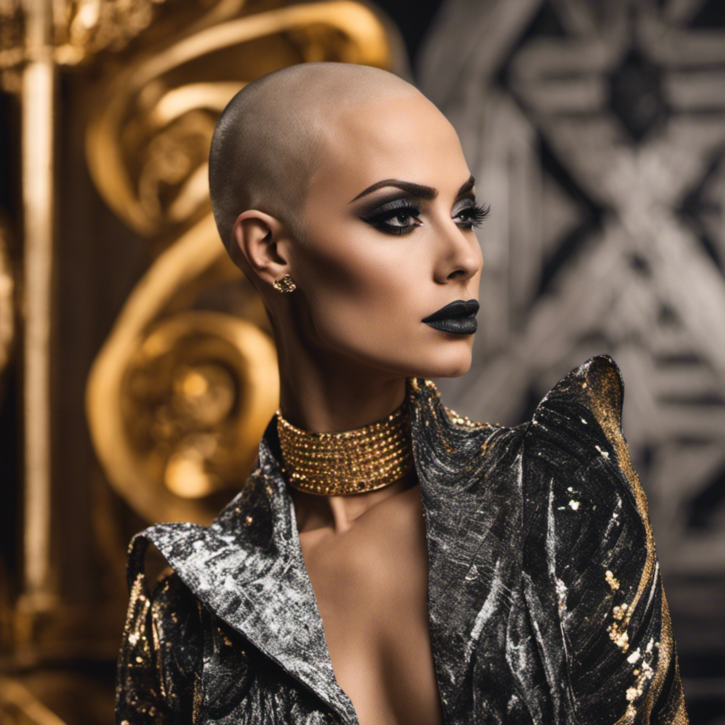 An enigmatic image that captures the essence of Dixie D'Amelio's decision to shave her head, portraying her transformation as a bold and empowering statement through striking visual elements
