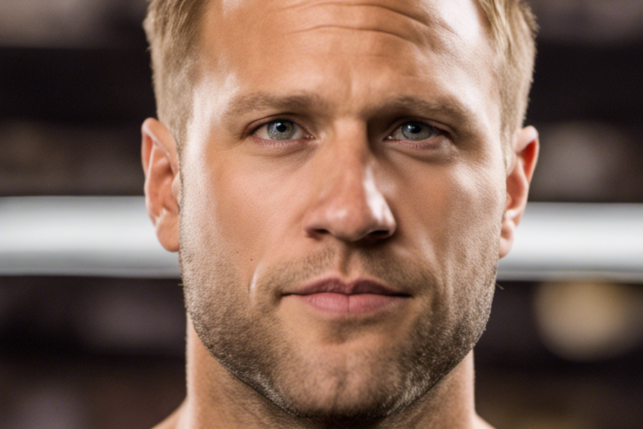 An image showcasing Furious Pete's transformation: a close-up shot capturing his determined gaze as he confidently reveals his freshly shaved head, symbolizing strength, resilience, and a bold new chapter in his life