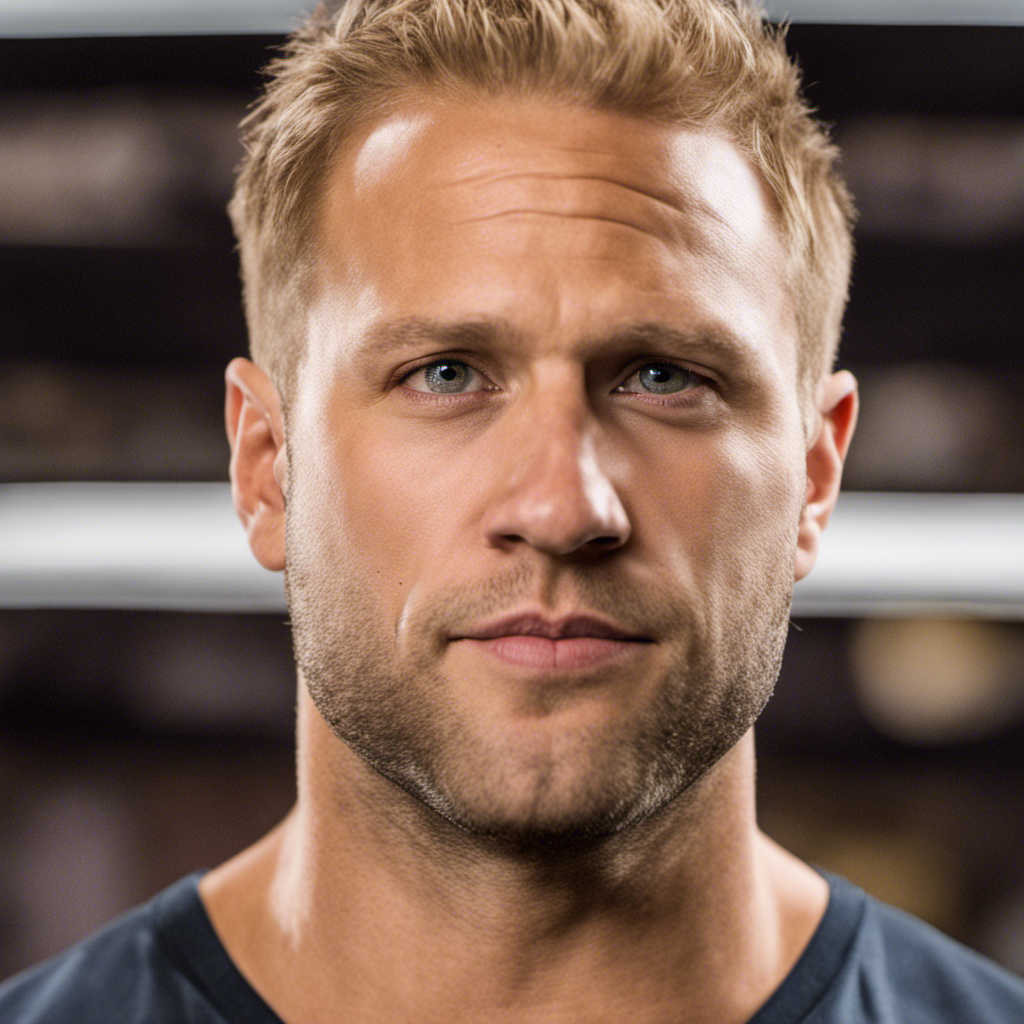 An image showcasing Furious Pete's transformation: a close-up shot capturing his determined gaze as he confidently reveals his freshly shaved head, symbolizing strength, resilience, and a bold new chapter in his life