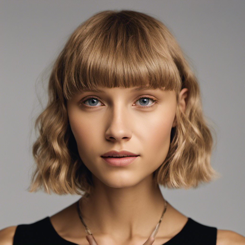 An image featuring a close-up of Grace Vanderwaal's newly shaved head under soft lighting, capturing the raw vulnerability in her eyes, as she confidently holds a pair of clippers