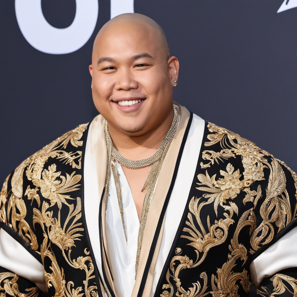 An image showcasing Jacob Batalon's transformation: a close-up of his freshly shaved head, revealing the intricate patterns etched onto his scalp, with a confident smile on his face, embodying his new bold and empowering look