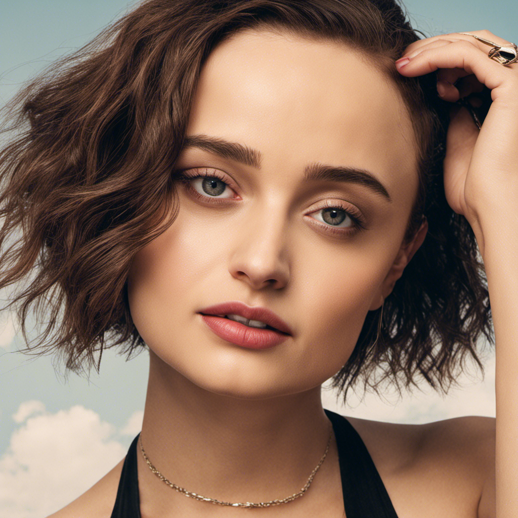 An image capturing the raw emotion of Joey King as she confidently embraces her newly shaved head, reflecting her bold decision and sparking curiosity about the story behind it