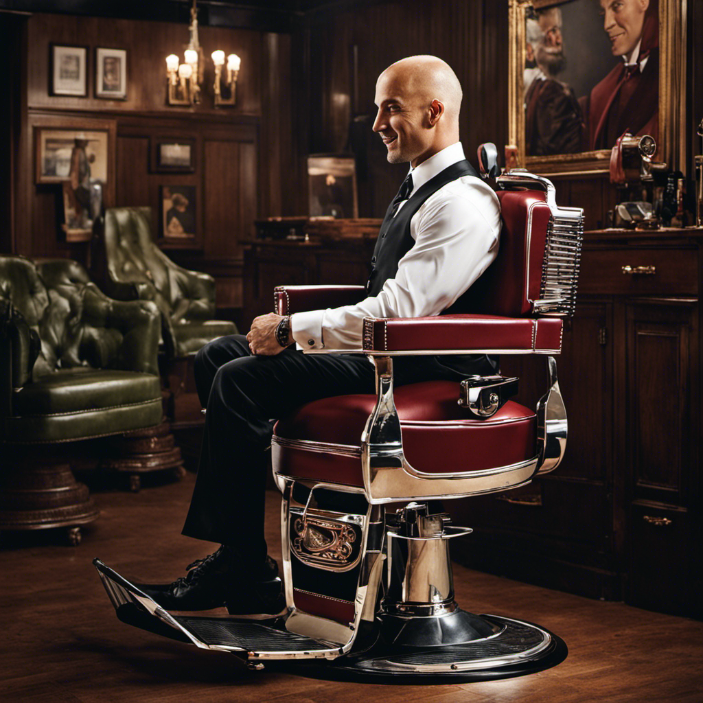 An image capturing the moment Paul Bissonnette, adorned in a barber's chair, dons a confident smile as the clippers glide across his scalp, revealing his newly shaved head, inviting intrigue into the motives behind this bold transformation