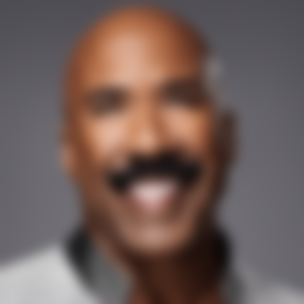 An image of Steve Harvey with a freshly shaved head, showcasing his smooth scalp glistening under the sunlight