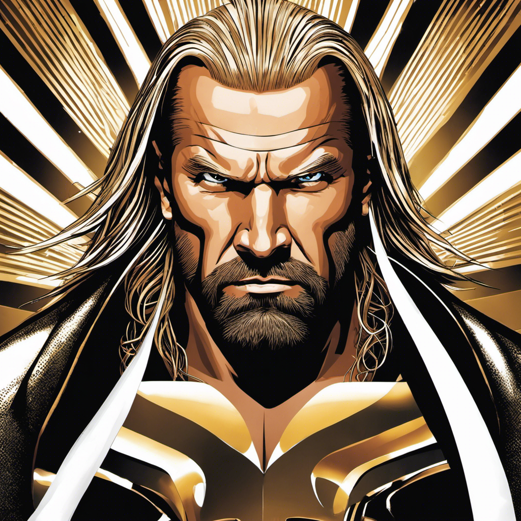 An image capturing the enigmatic transformation of Triple H's iconic mane, now replaced by a smooth, gleaming bald head
