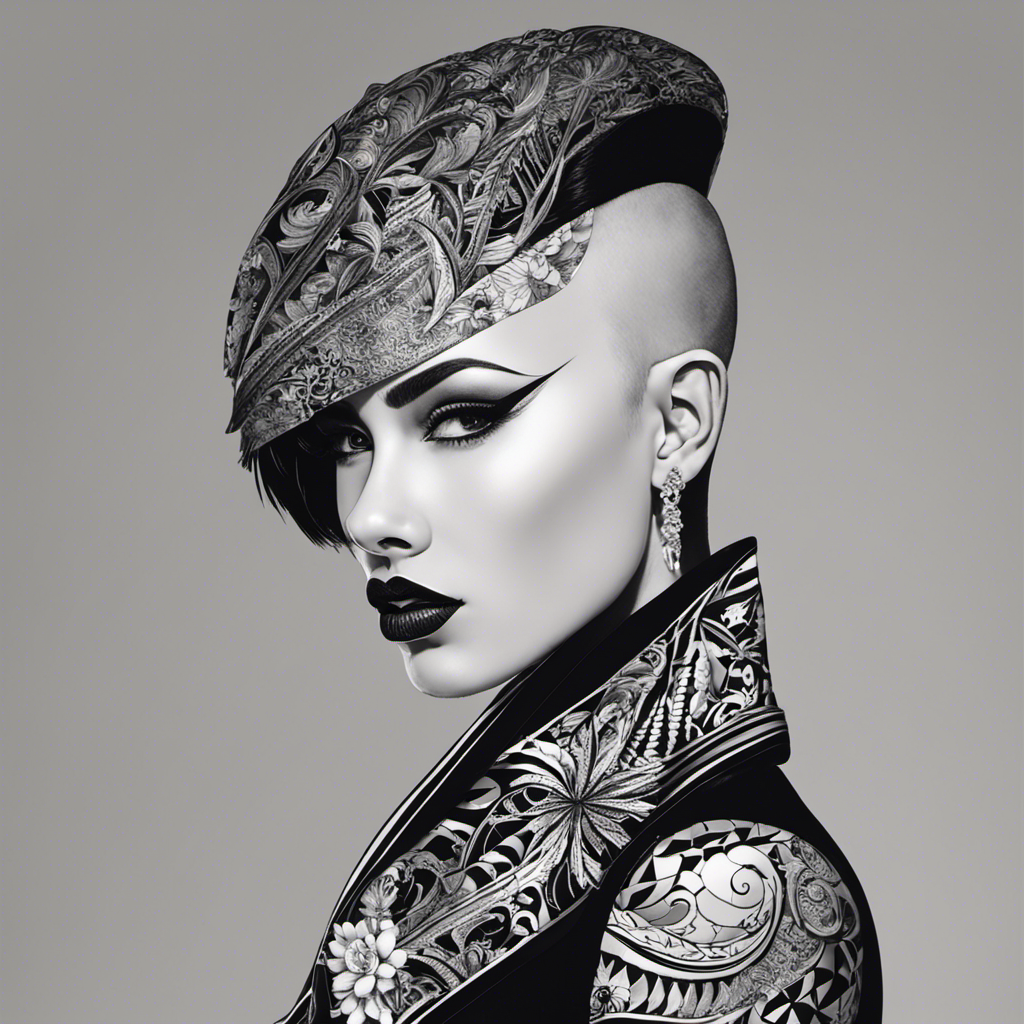 An image capturing the boldness of a girl with a partially shaved head, her vibrant personality reflected through her edgy and asymmetrical hairstyle