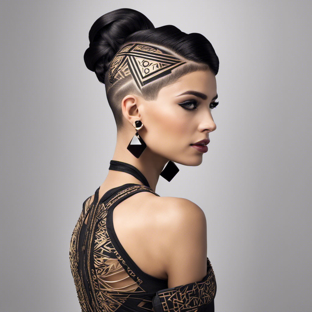 An image depicting a confident girl with a stylish undercut hairstyle