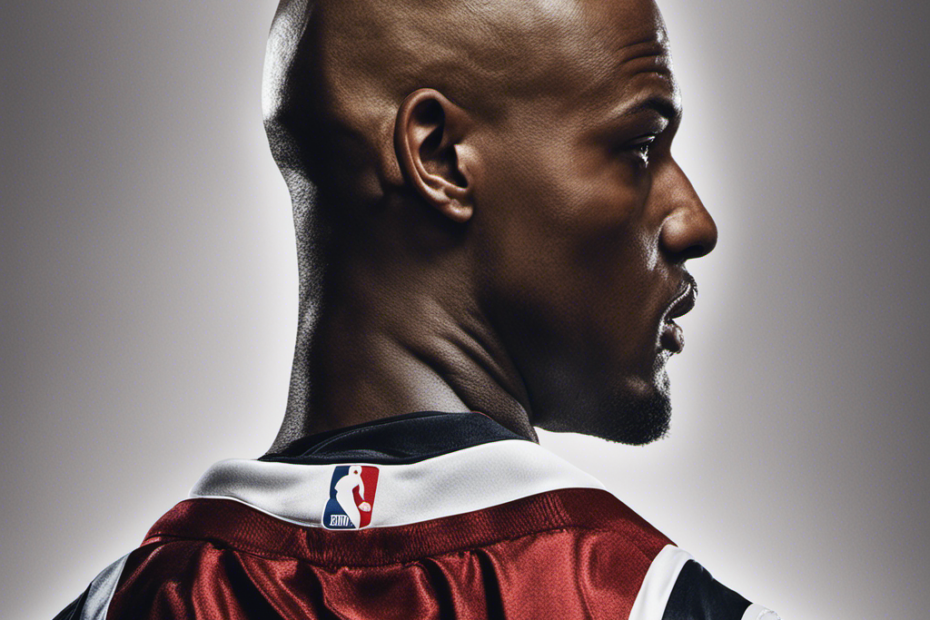 An image featuring a close-up shot of a bald NBA player's glistening head, revealing the intricate patterns of razor-shaved hairlines