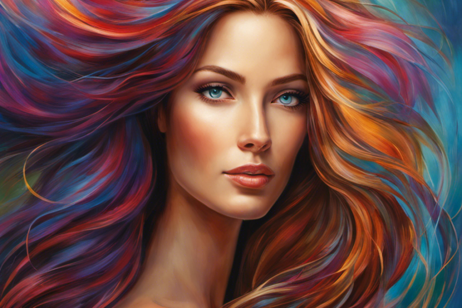 An image that showcases a woman with long, flowing hair, radiating confidence and femininity