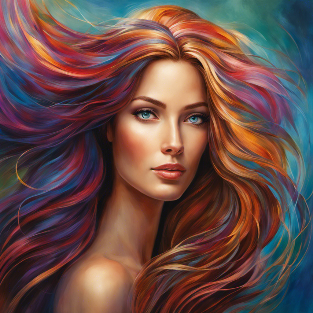 An image that showcases a woman with long, flowing hair, radiating confidence and femininity