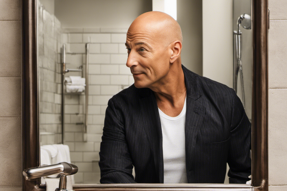 Create an image portraying Howie Mandel's morning routine