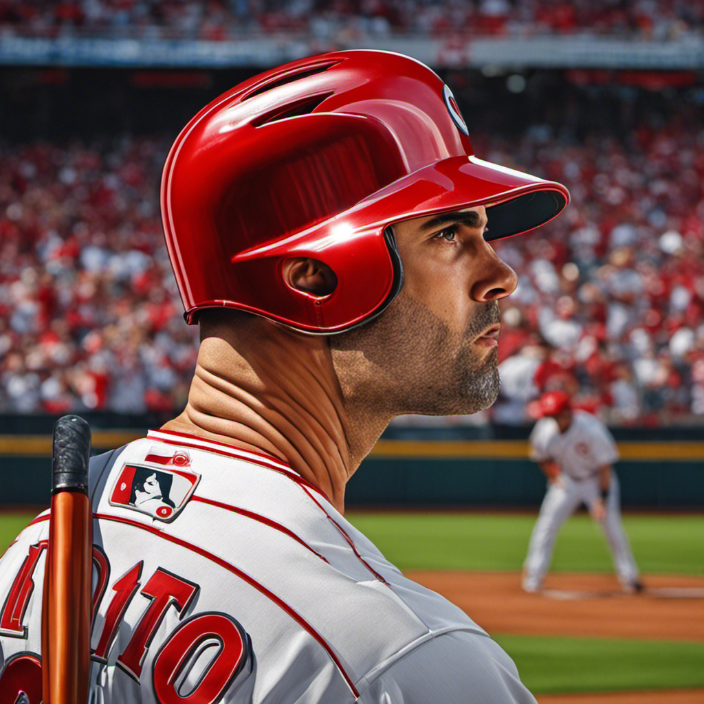 An image capturing Joey Votto's bald head illuminated by sunlight, revealing the precise contours of his shaven scalp