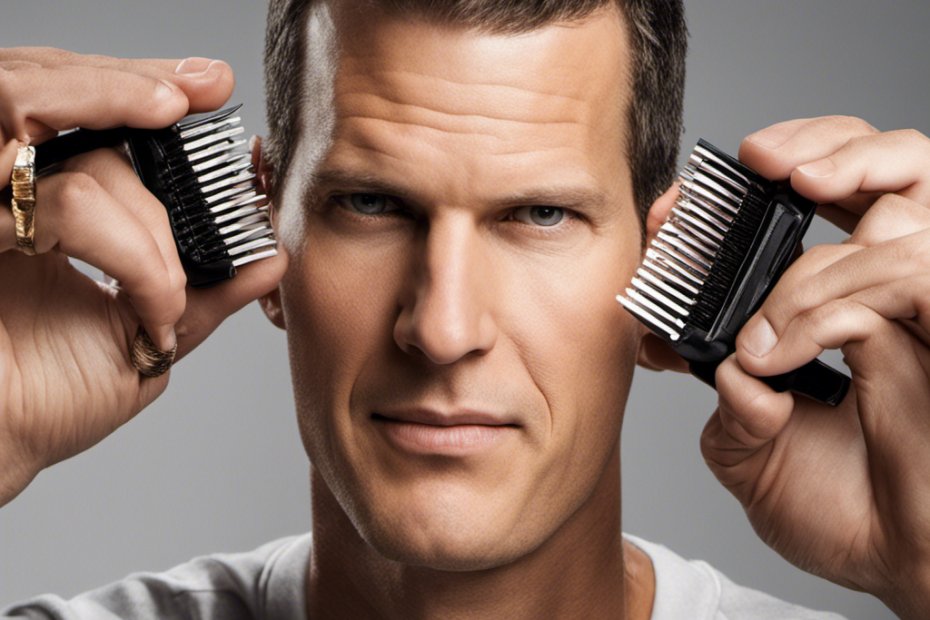 An image capturing the essence of a blog post discussing "Why Daniel Tosh Shaved His Head," using intricate visual details like a gleaming razor, fallen locks of hair, and a mirror reflecting a confident, transformed figure