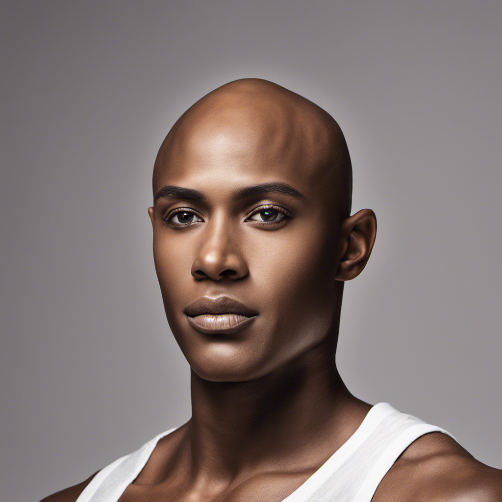 An image showcasing a confident individual with a clean-shaven head